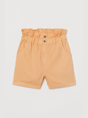 Cotton Paper-bag Shorts