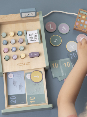 Wooden Toy Cash Register With Scanner
