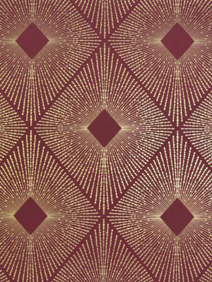 Harlowe Wallpaper In Red And Gold By Antonina Vella For York Wallcoverings