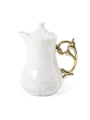 I-tea Porcelain Teapot W/ Gold Handle