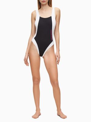 Ck Blocking Scoopneck One-piece Swimsuit