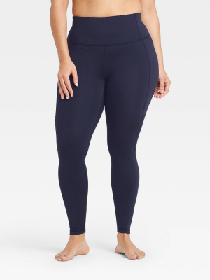 Women's Contour Power Waist High-waisted Leggings With Stash Pocket - All In Motion™