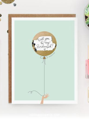 Inklings Paperie Mint & Gold Balloon Scratch-off Card