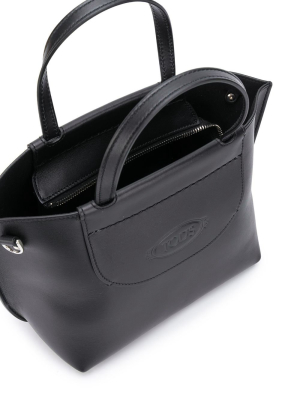 Tod's Logo Embossed Mini Shopping Tote Bag