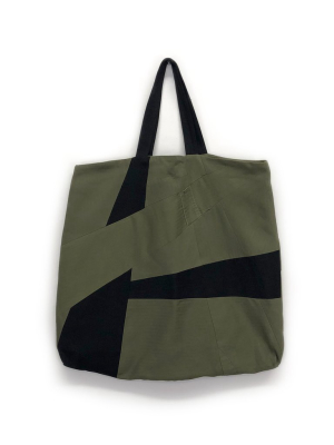Slash Tote In Army Patchwork