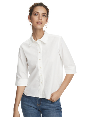 100% Cotton ¾ Sleeve Button Up Shirt