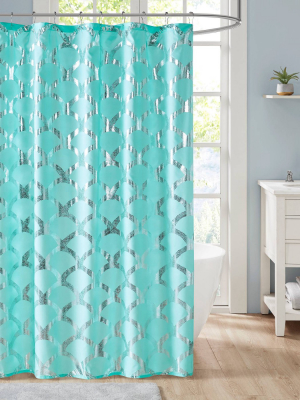 Janelle Metallic Scallop Shower Curtain