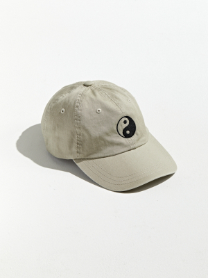 Yin Yang Embroidered Washed Baseball Hat