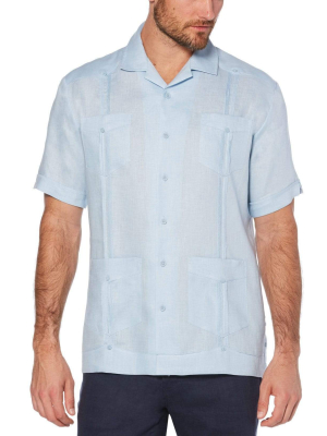 Big & Tall 100% Linen Classic Guayabera Shirt - Short Sleeve