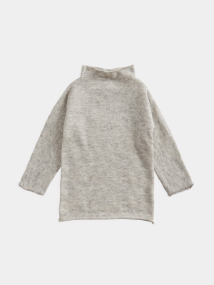 Belle Enfant Funnel Dress - Silver Grey Marl