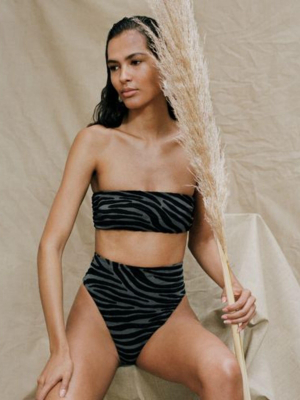 Imina Zebra Print High-waisted Bikini Bottom