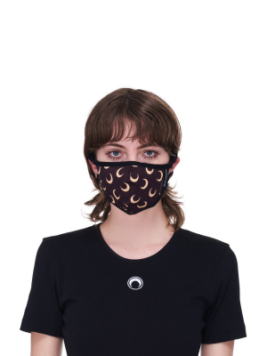 Brown & Tan Allover Moon Daily Wear Mask (a059iconx-jerpa0001-brown-prin)