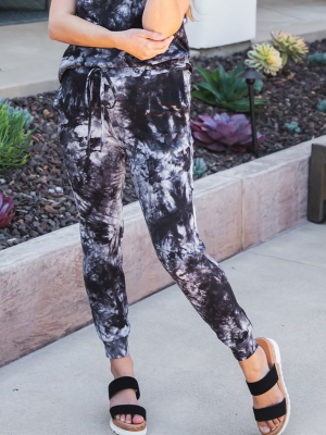 Tie Dye Jogger Pants - Charcoal