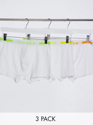 Topman 3 Pack Trunks In White Green And Yellow