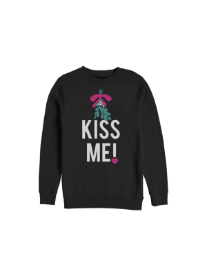 Women's Chin Up Christmas Kiss Me Mistletoe Sweatshirt