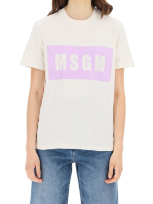 Msgm Logo Print T-shirt