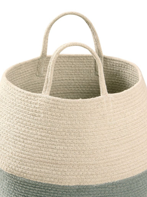 Zoco Basket In Vintage Blue & Natural