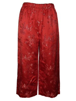 Comme Des Garçons Comme Des Garçons Floral Print Cropped-leg Trousers