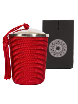 Silk Wrapped Candle, Red