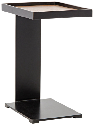 Ledge Side Table With Black Metal