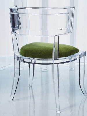 Global Views Klismos Acrylic Chair Emerald Green