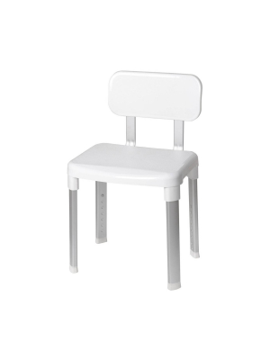 Deluxe Bathroom Chair With Back Support White - Evekare