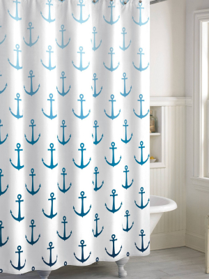 Ombre Anchor Shower Curtain White/blue - Destinations