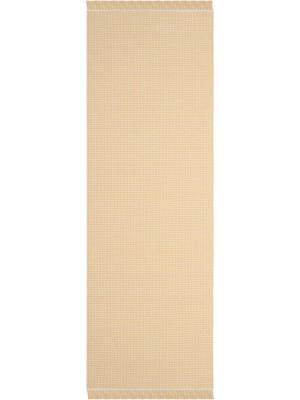 Montauk Fringe Ivory/yellow Runner Rug