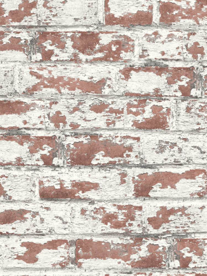 Soho Brick Peel-and-stick Wallpaper In Terra Cotta From The Luxe Haven Collection By Lillian August