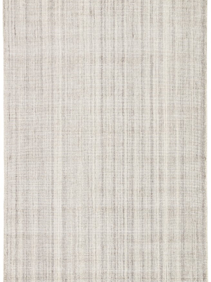 Kelle Handmade Stripe Gray & White Area Rug