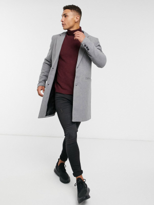 Only & Sons Overcoat In Gray