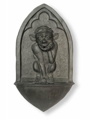 Gargoyle Fountain In Faux Lead Finish