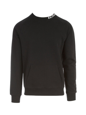 Balmain Logo Printed Collar Sweatshirt