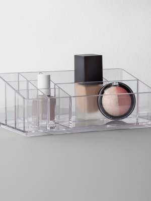 Bathroom Plastic 9 Slot Mixed Cosmetic Organizer Clear - Made By Design™