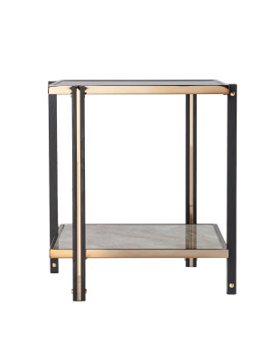 Carswaf End Table With Mirrored Top Champagne - Aiden Lane