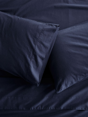 Brushed Navy Flannel Sheet Sets