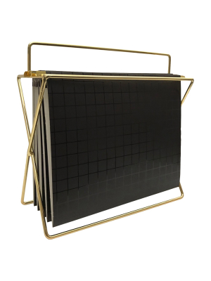 Hanging File Holder With Folders Gold/black Grid - Project 62™