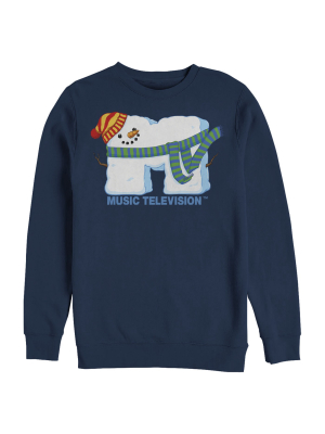 Men's Mtv Christmas Snowman Logo Sweatshirt