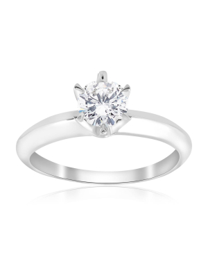 Pompeii3 1/2ct Diamond Solitaire Engagement Ring 14k White Gold