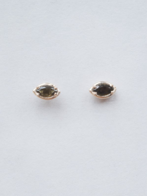 Kathryn Bentley Marquise Stud Earrings: Amber Tourmaline