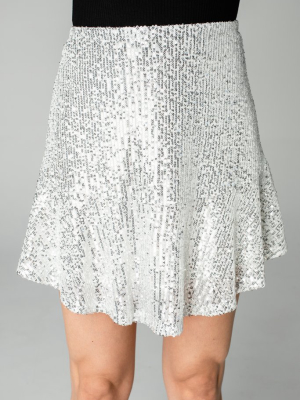 Buddylove Reba Sequin Mini Skirt - Silver