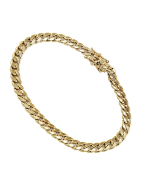 18k Solid Gold Cuban Bracelet (5.5 Mm)