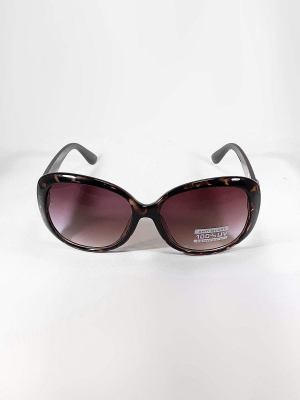 Ladies Sunglasses In Brown With Gradient Brown Lens