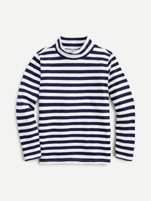 Kids' Relaxed Mockneck T-shirt In Stripe