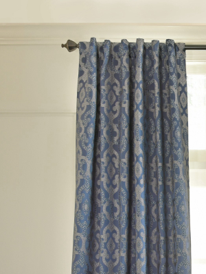 63"x52" Normandy Blackout Window Curtain Blue - Beautyrest