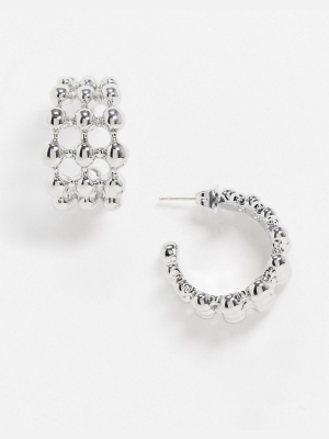 Whistles Chunky Bubble Hoop Earrings In Silver