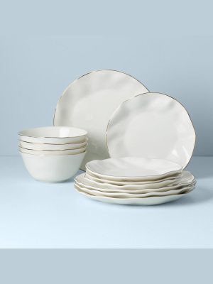 Blue Bay White 12-piece Dinnerware Set