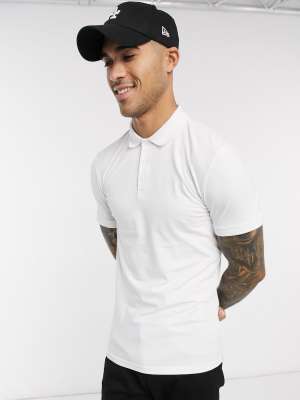 Asos Design Organic Muscle Polo In White