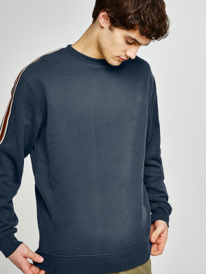 Navy Taping Sweatshirt