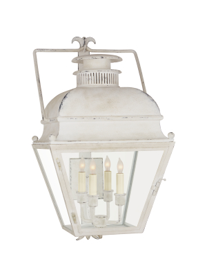 Holborn Small Bracketed Wall Lantern In Old White With Clear Glass